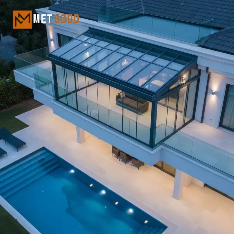 Outdoor Garden Office Sunroom Soundproof Aluminum Double Tempered Low-E Glass House Study Room Three Season