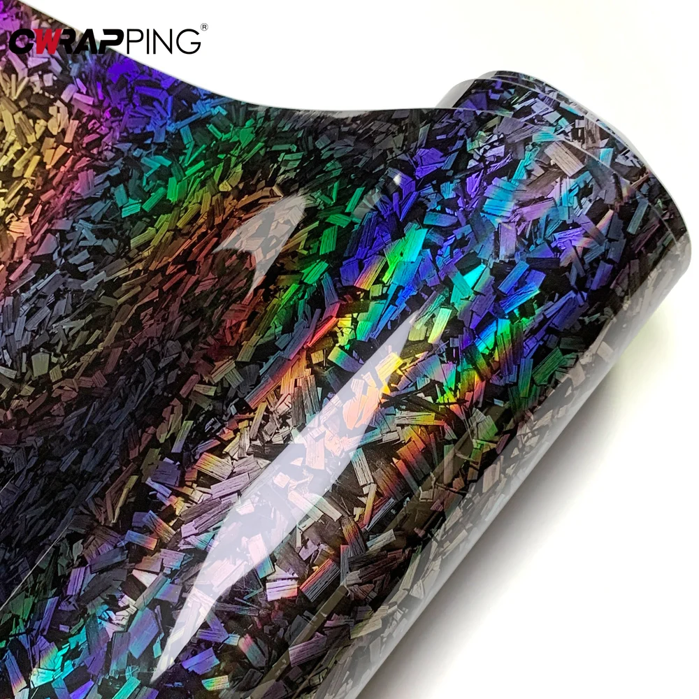 

Carbon Fiber Vinyl Paper for Car Accessory Hood Motorcycle Adhesive Vinyl Roof Exterior Styling 145cmx600cm Rainbow Laser Door