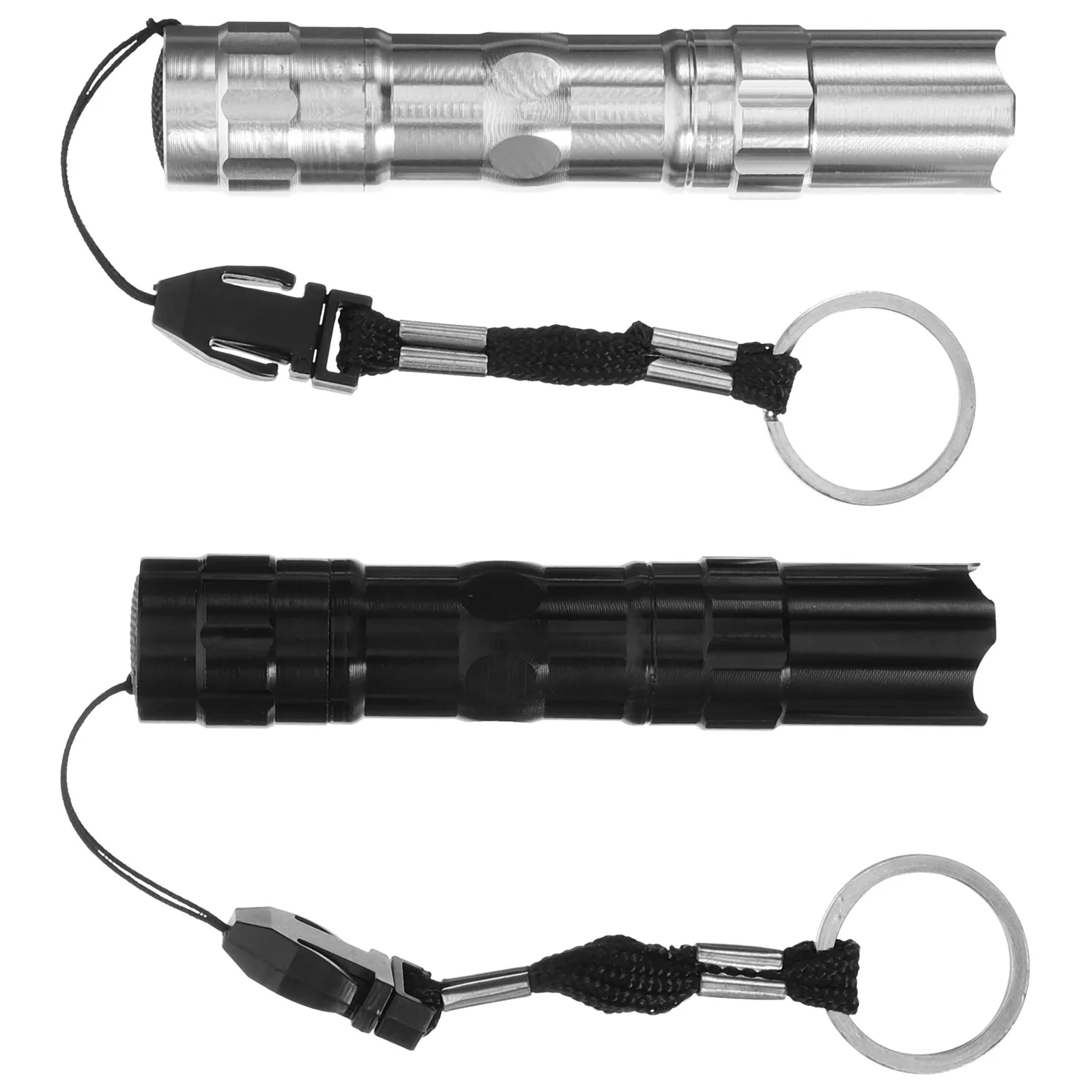 2Pcs LED Powerful Flashlight Portable Torch with Lanyard Ring Lightweight Compact Battery Powered for Walking Dog Backpacking