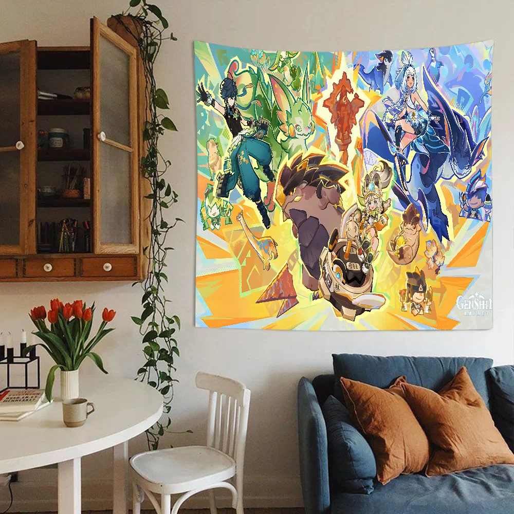 

Anime Genshin Impact Theme Party Backdrop Cloth For Girls Birthday Decorations Background For Photoshoot