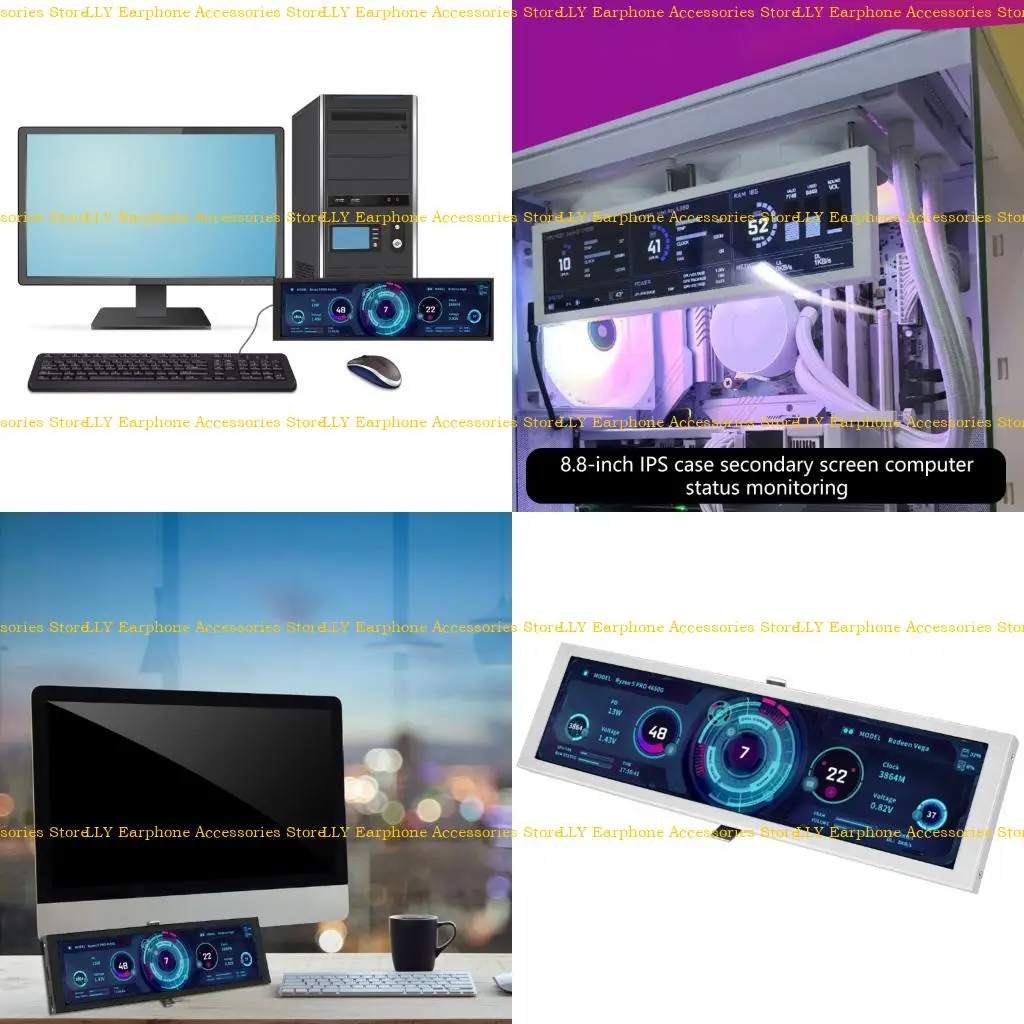

462E 8.8Inch IPS LCD 1920x480 Computer Monitor Chassis Sub-Screen Aluminum Case