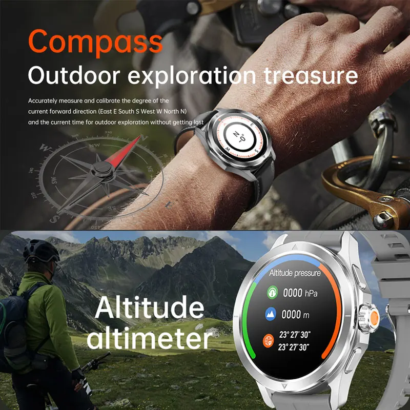 2025 Nuovo Per S4 Ultra Aggiornamento Sport All'aria Aperta Uomini HD AMOLED Display GPS Track Frequenza Cardiaca Chiamata Bluetooth Orologio Intelligente Impermeabile