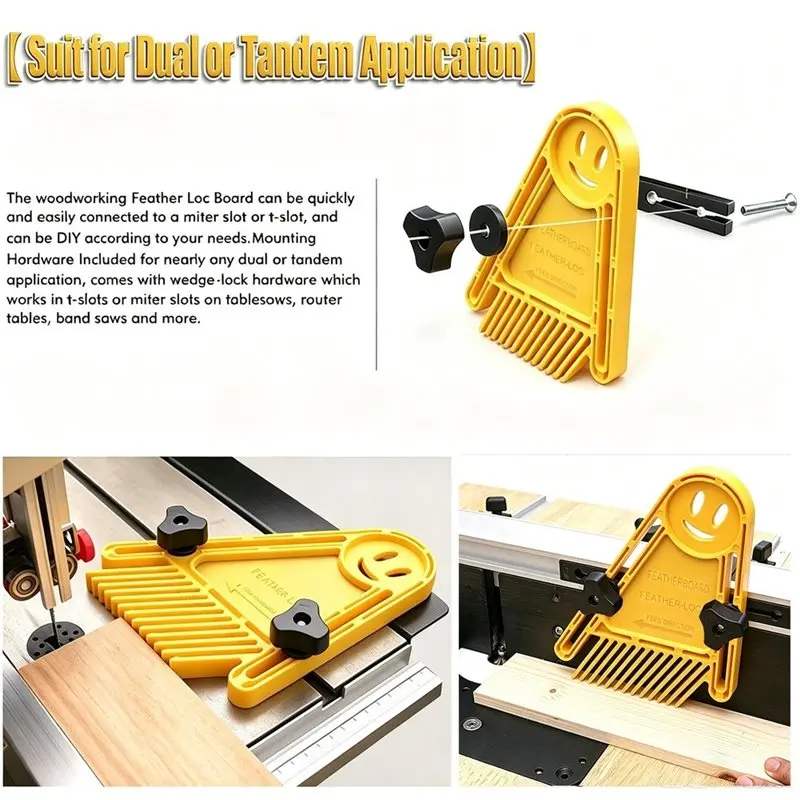 【Big Deal】For Table Saw Router& For Tables Fences Multi-Purpose Double Featherboards Loc Board For Miter Gauge Slot Woodworking