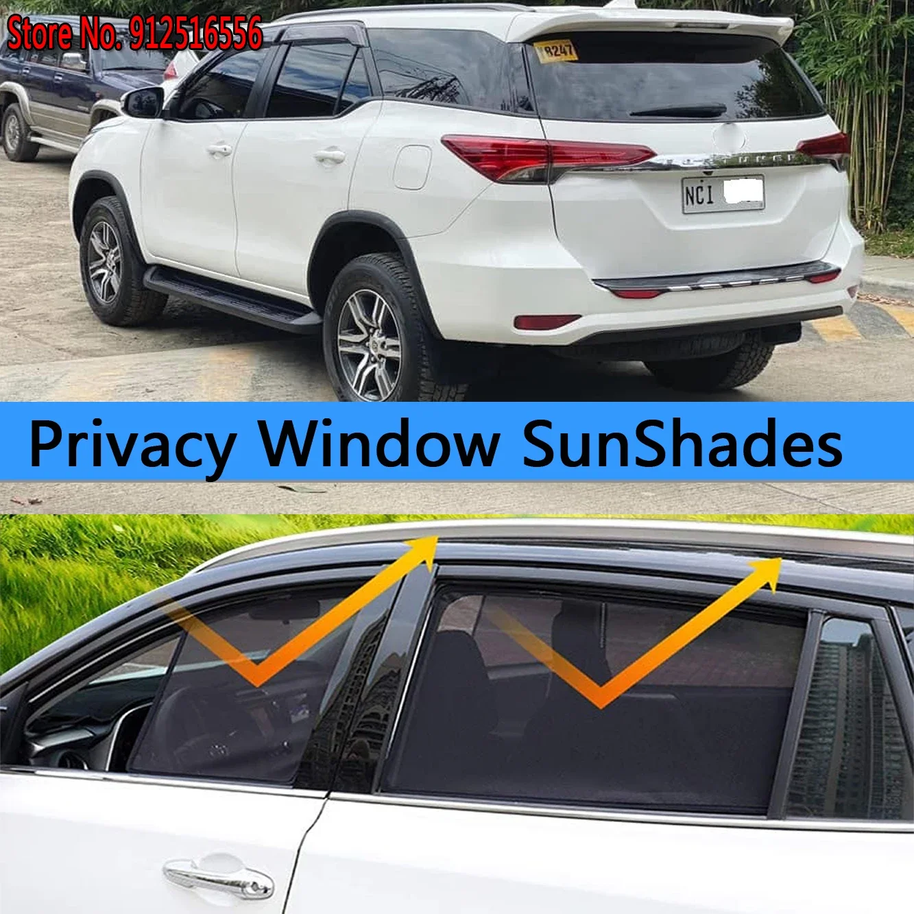 

Side Sun Shade Shading Protection Window SunShade Sunshield Accseeories for Toyota Fortuner SW4 AN150 AN160 2015-2021 2016 2017