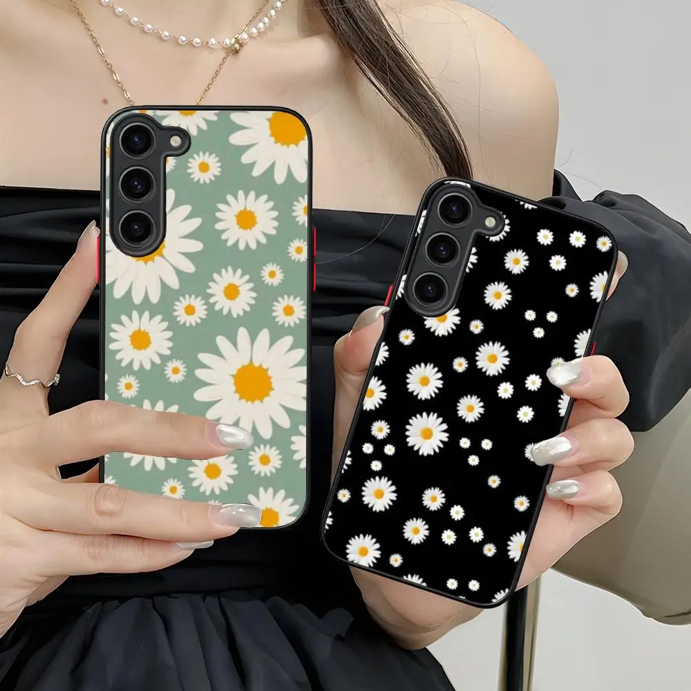 Daisy Flowers Phone Case for Samsung Galaxy S26 S25 S24 S23 S22 S21 Plus FE Ultra Skin Feel Shockproof Cover