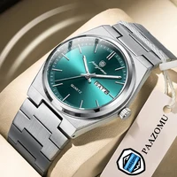 Reloj de pulsera PAAZOMU de cuarzo de lujo para hombre, relojes deportivos para hombre, Reloj luminoso resistente al agua con fecha y semana, Reloj de acero inoxidable para hombre