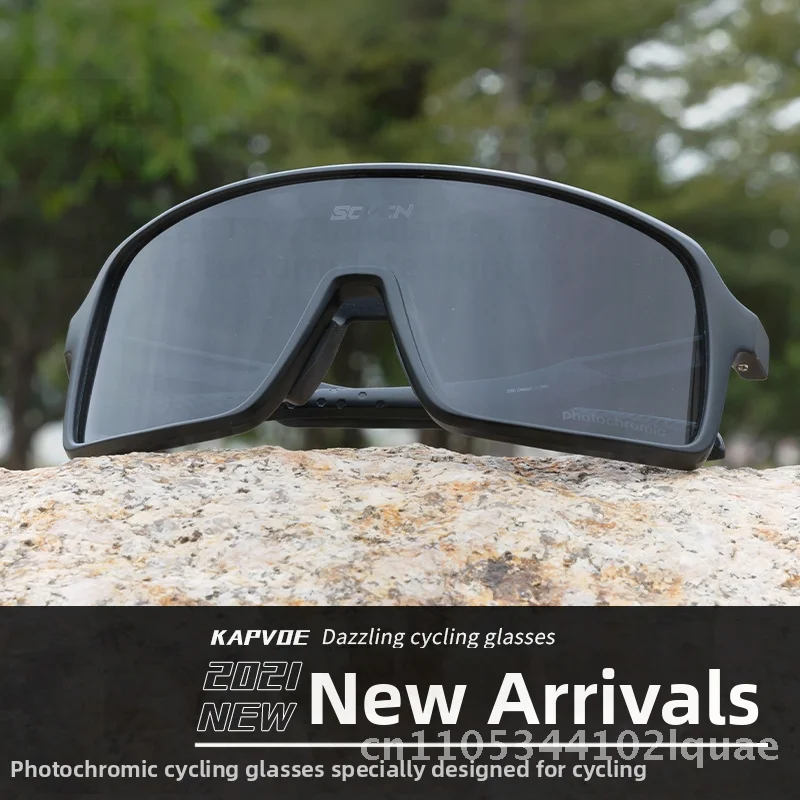 

SCVCN Universal Photochromic Cycling Glasses Day & Night Windproof Unisex Mountain Road Bike Goggles Full Frame Interchangeable