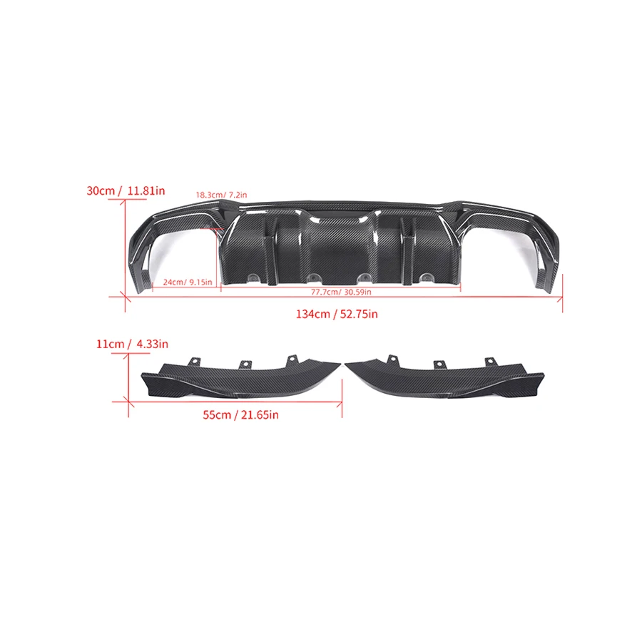 Difusor de parachoques trasero de coche de fibra de carbono seco, alerón, aletas, piezas de delantal para BMW serie 4, G22, G23, 2021 +, estilo S, kit de carrocería mejorado