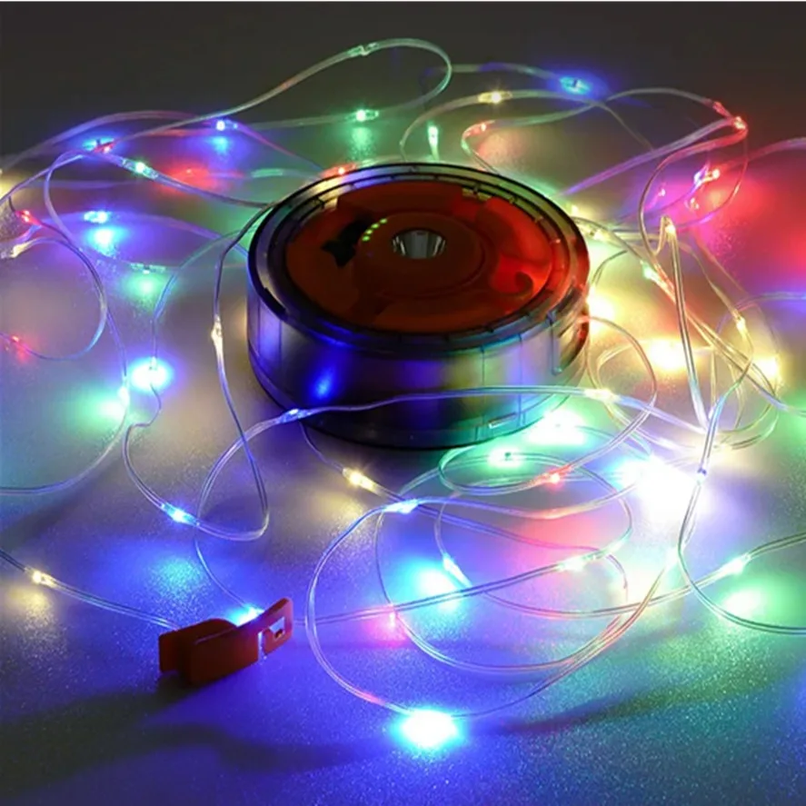 8M RGB Warm Atmosphere String Light Recyclable Camping Light String 2000mAh Outdoor Tent Light Strip Decorative Lighting String