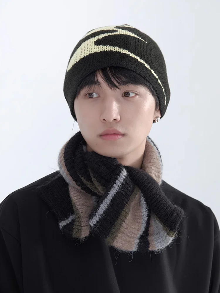 Gorros masculinos de malha y2k hip hop bonés gráficos streetwear inverno gótico vintage coreano moda pulôver acessórios unissex chapéus femininos