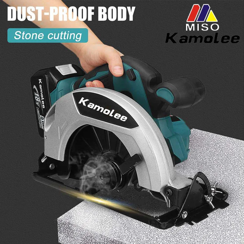 Kamolee Circular Saw 7 Inch Electric Power Tools  21V 6.0Ah 6000mAh Compatible for Makita 18V Battery.