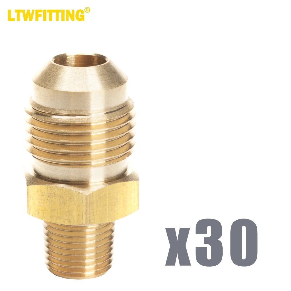 

LTWFITTING Brass Flare 3/8" OD x 1/8" Male NPT Connector Tube Fitting(pack of 30)