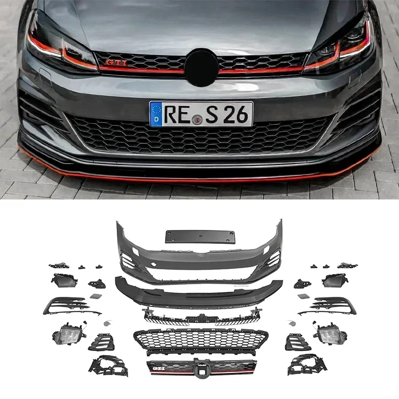 

Автомобильные детали Передний бампер для VW Golf 7MK7 MK7.5 Обновление GOLF GTI MK7 7.5 Body Kit 2013-2020 Sport PP Plastic Golf 7 YM