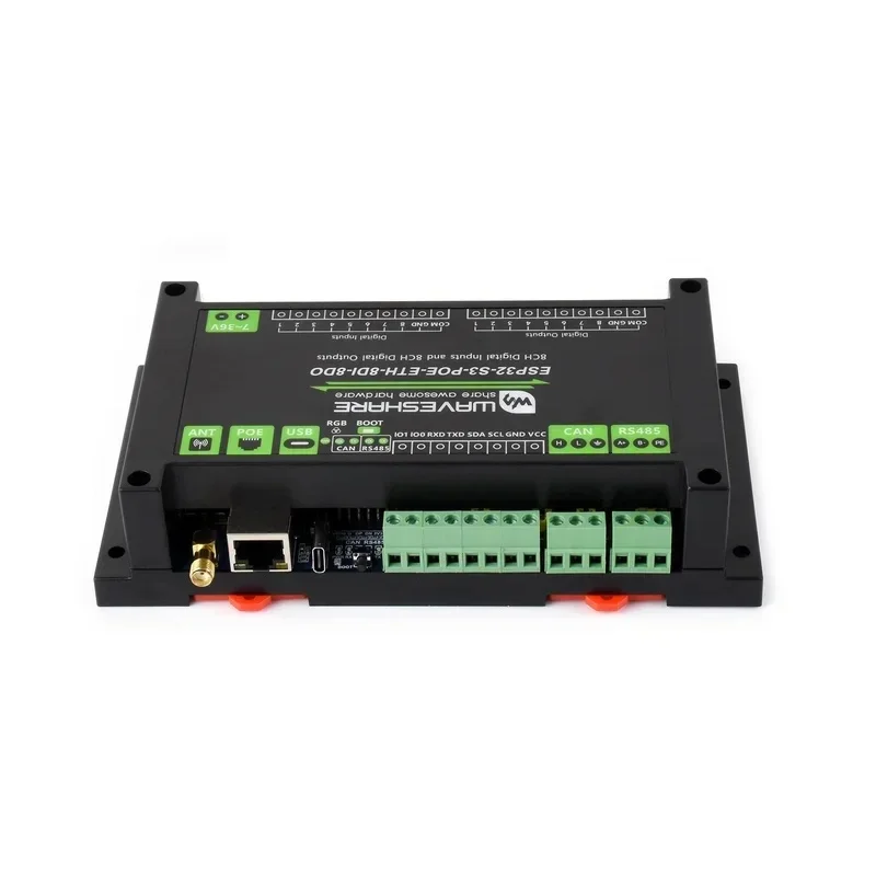 ESP32-S3 Industrial 8-Channel Controller With WiFi CAN IoT RS485 And RJ45 ETH POE :ESP32-S3-POE-ETH-8DI-8DO