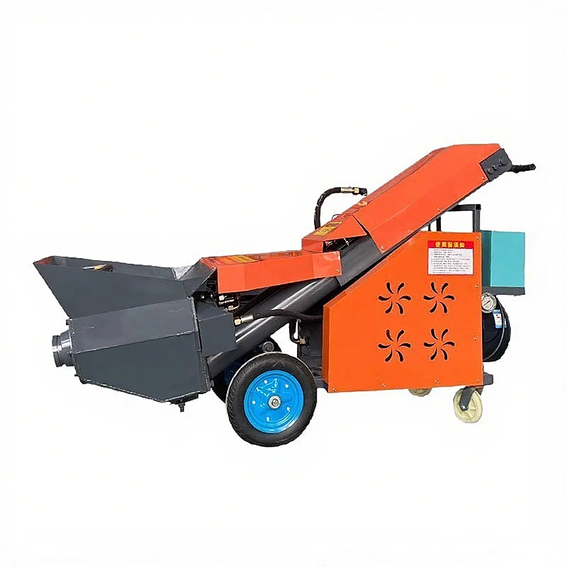 Grande pompe d'alimentation au sol pour mortier agrégat, petit convoyeur de béton de 15m, machine intégrée, structure secondaire, versage diesel