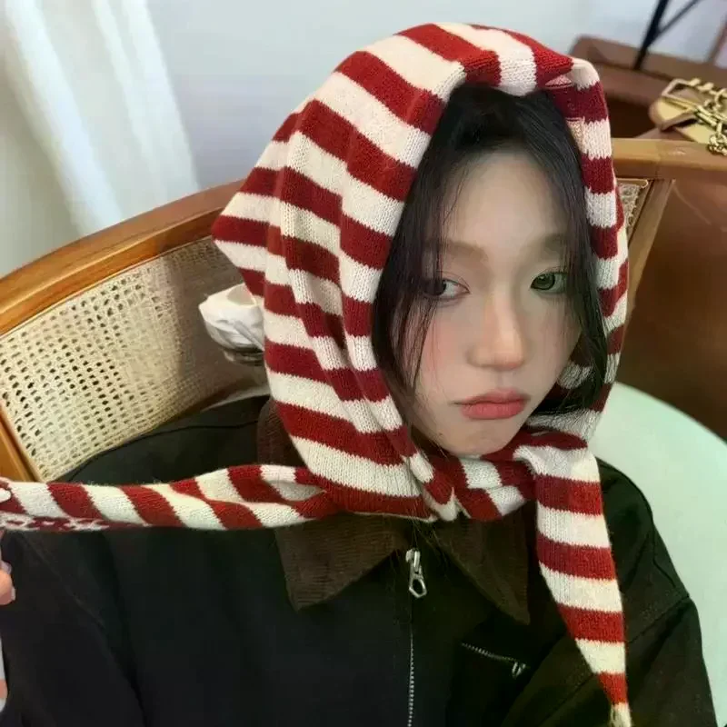 

Зимний теплоудерживающий треугольный шарф; Вязаная утеплитель для шеи; Многофункциональный ветрозащитный