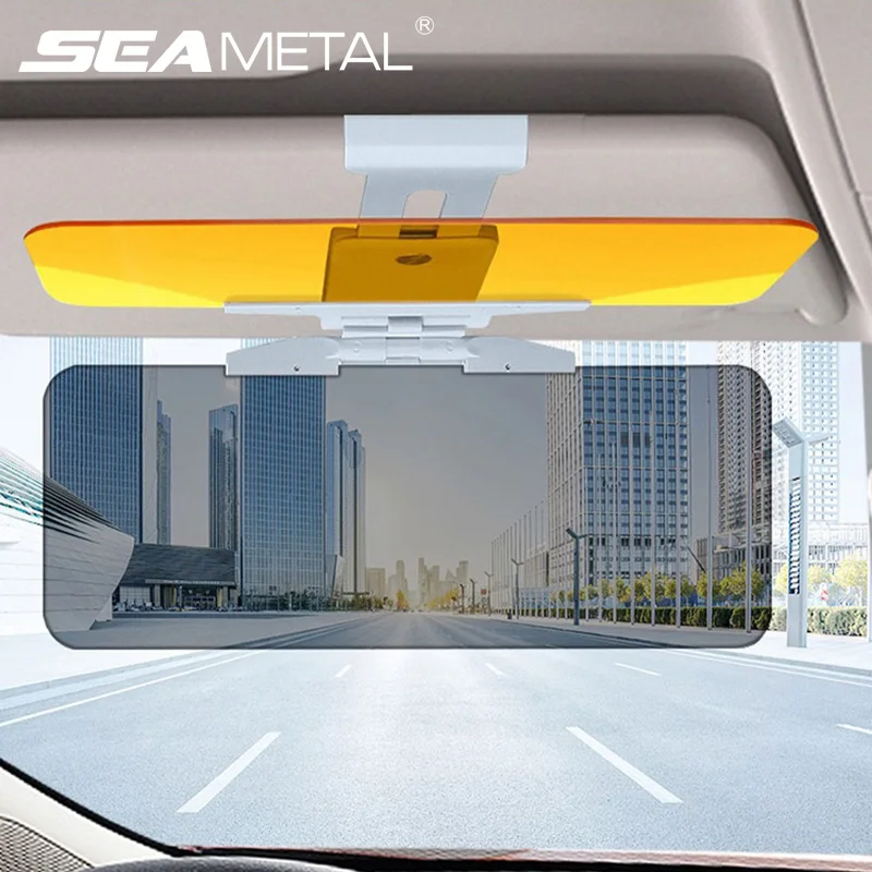 

SEAMETAL 1pc Car Sun Visor 2 in 1 Windshield UV Blocking Anti Glare Sun Shade Polarized HD Night Vision Sunshade Safety Driving