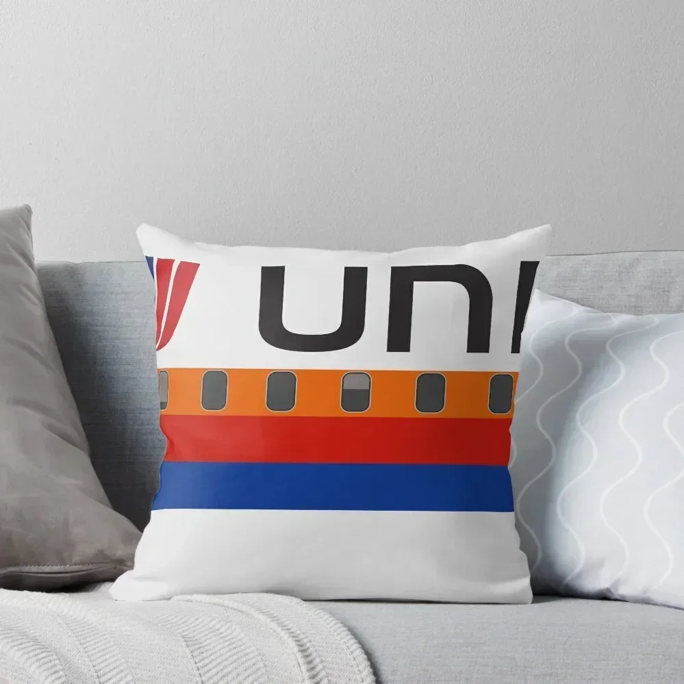 Plane Tees - United Airlines (Saul Bass) Throw Pillow Decorative Cushions Decorative Pillow Covers For Sofa pillow