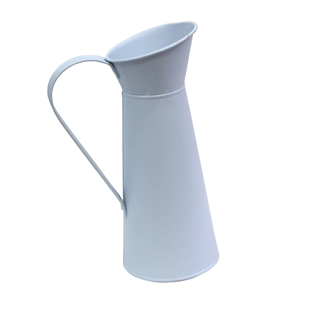 

Iron Pitcher Dried Flower Vase Desktop Kettle Mini Coffee Pot Multifunctional Storage Container Creative Home Office Decor Vase