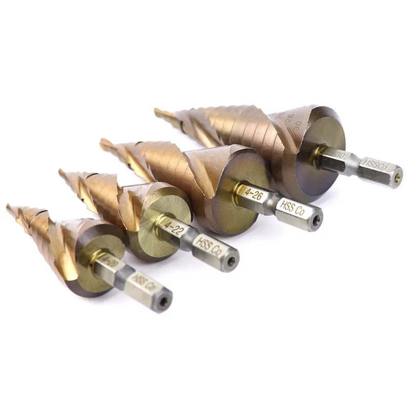 

Спиральный сверло-сверлильный набор с шестигранным хвостовиком, конусное, пагодное, метрическое, из быстрорежущей стали