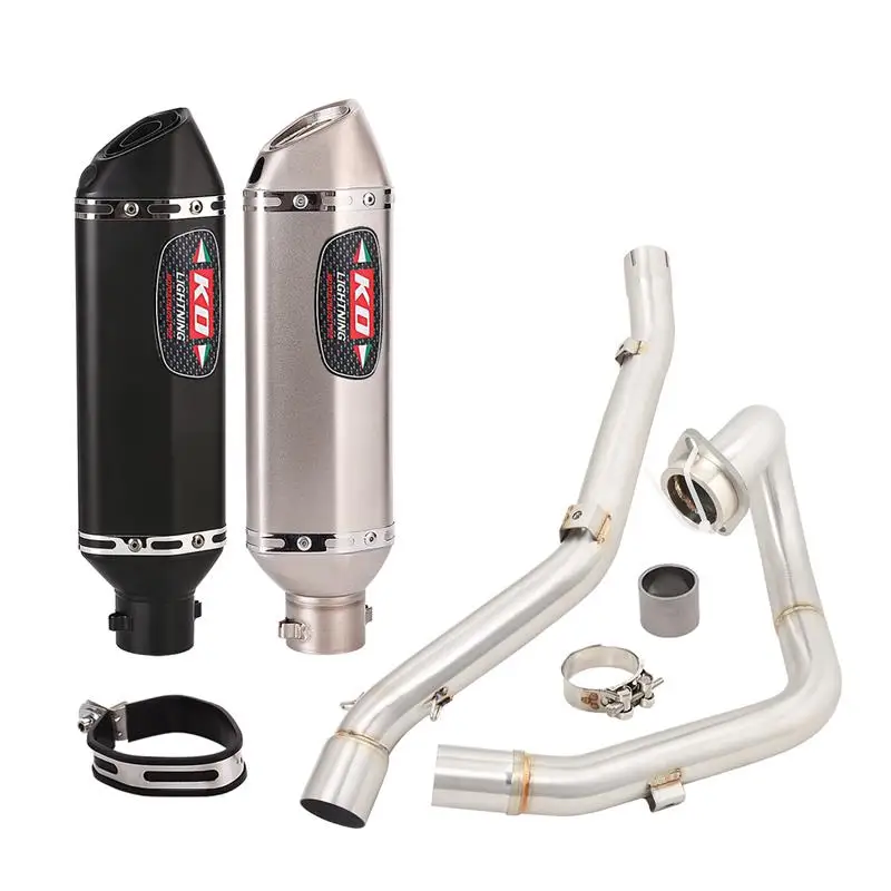 For Suzuki DRZ400 S \ SM \ E 2000-2022 Exhaust System Front Mid Link Pipe Motorcycle Muffler Escape Stainless Steel