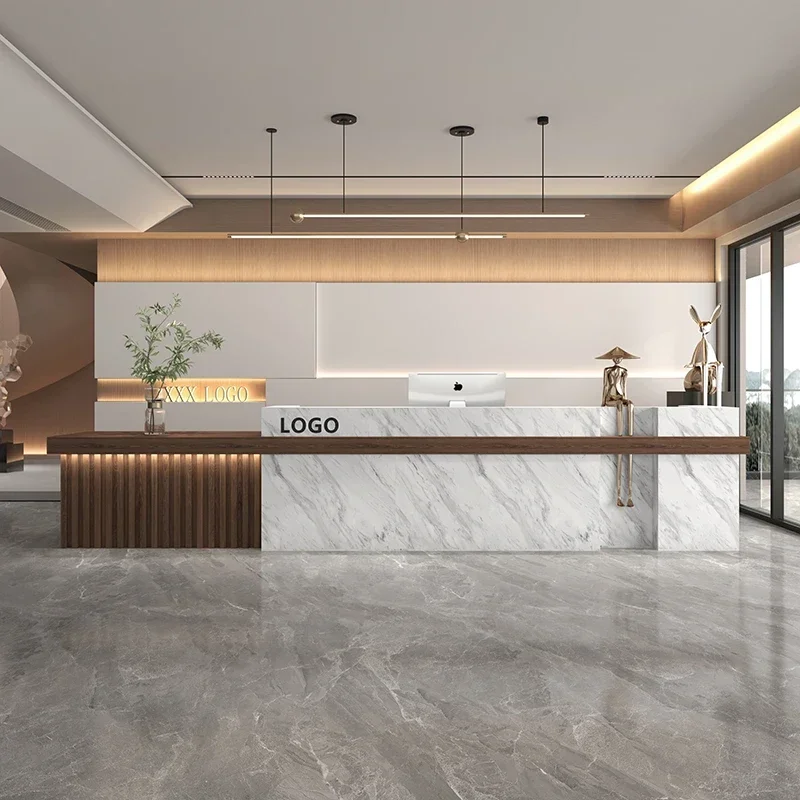 

Minimalist Information Reception Desk Register Podium Reception Desk Design Accessories Modern Mostrador Trendy Furniture