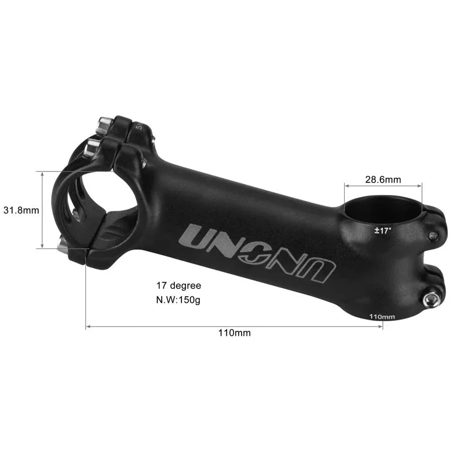 UNO MTB Bike Stem -7 17 35 Degree Ultralight Alu  31.8mm 60 70 80 90 100 110 120 130mm Road Bicycle Stem King Alloy