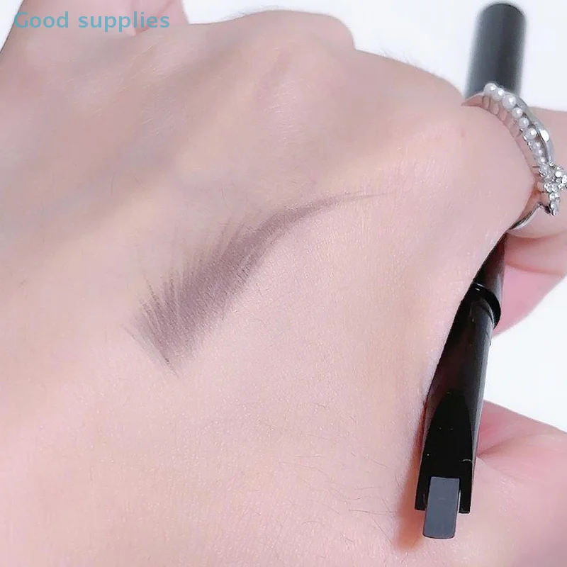 Lápiz de cejas de doble punta 2 en 1 de aspecto Natural, maquillaje de ojos resistente al agua y al sudor de larga duración, cosmético para principiantes