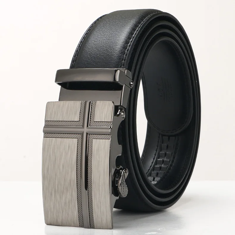 3,5 cm neuer Herren-Ledergürtel, Legierung, automatische Schnalle, Business, Freizeit, Jugend, mittleres Alter und ältere Menschen, Designer-Gürtel für Männer – Detail 2