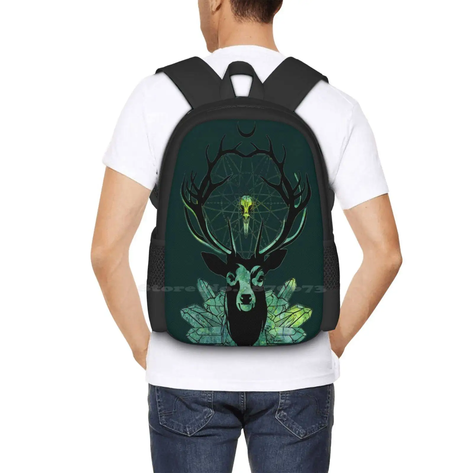 Kristall Dreamcatcher Muster Design Bagpack Schult aschen okkulte Alternative Gothic Gravur Flower rain Homedecor Dark Doom