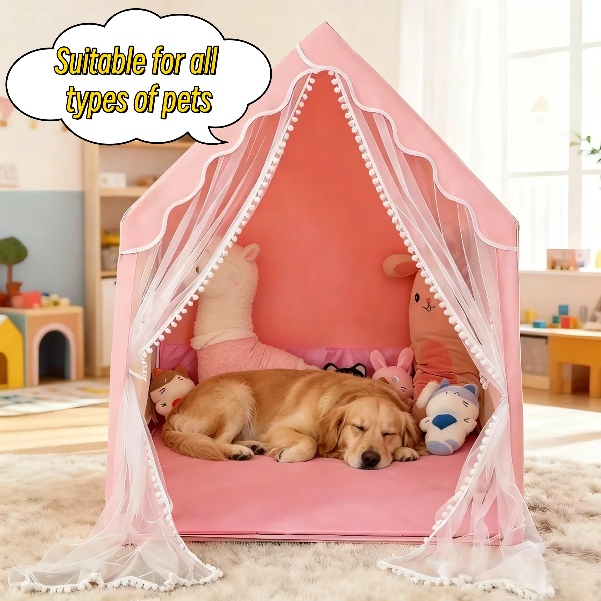 Large Indoor and Outdoor Dog and Cat Kennels, Breathable Pet Rest Houses, Portable Cat and Dog Shelters, with Storage Bag, Easy to Assemble and Clean, Lightweight Design Suitable for Dogs, Cats, Small Animals, and Livestock, an Excellent Gift for Pets - view 6