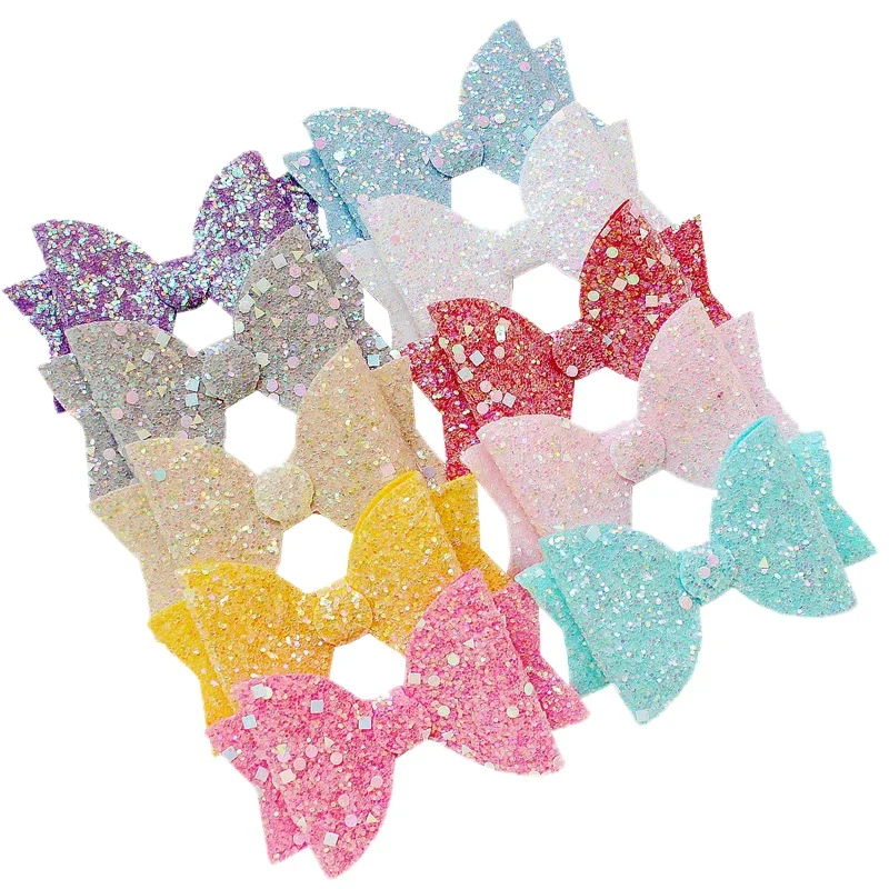 

10Pcs Girls Glitter Sequin Hairpin Hair Bows Clip Alligator Clips Hair Accessories For Baby Girls Kids Christmas Gift