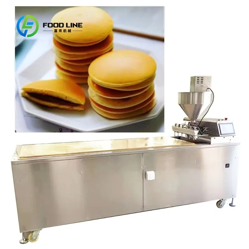 Customized Linear Dorayaki Production Machine Stuffed Pancake Batter Dispenser Large Capacity For Dessert Factory Snack Business
