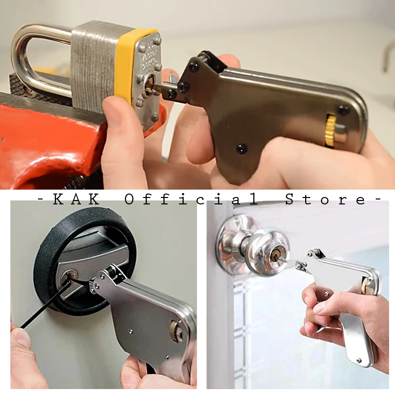 KAK Lock Pick Bumps Stainless Steel Door Opener Key Gun-Repair Tool Kit Gun Parts Strong Steel Lock Picking Tool Set Extractor
