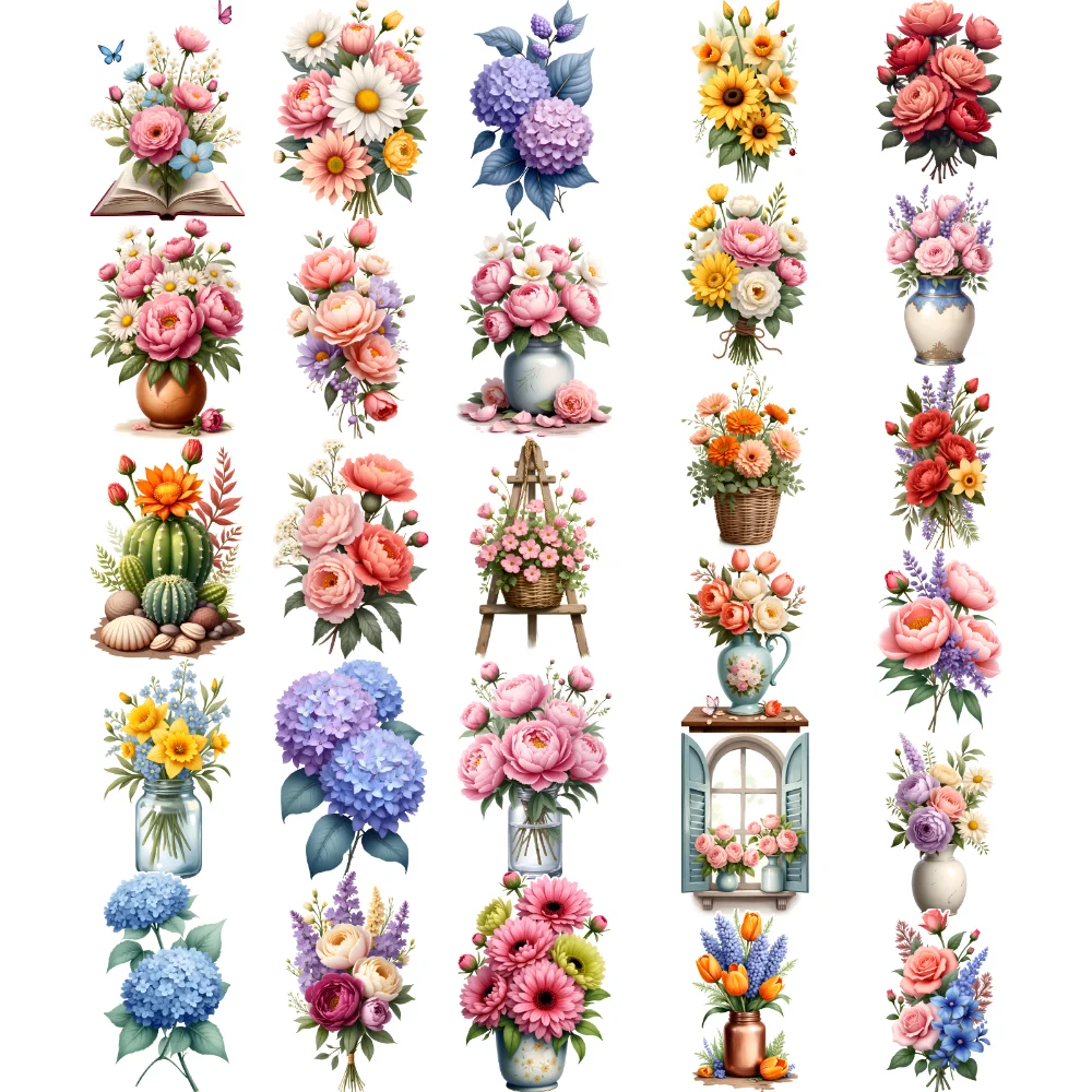 

28pcs Temporary Tattoo Flower Art Illustration Floral Design Waterproof Long-lasting Body Stickers For Shoulders Adults