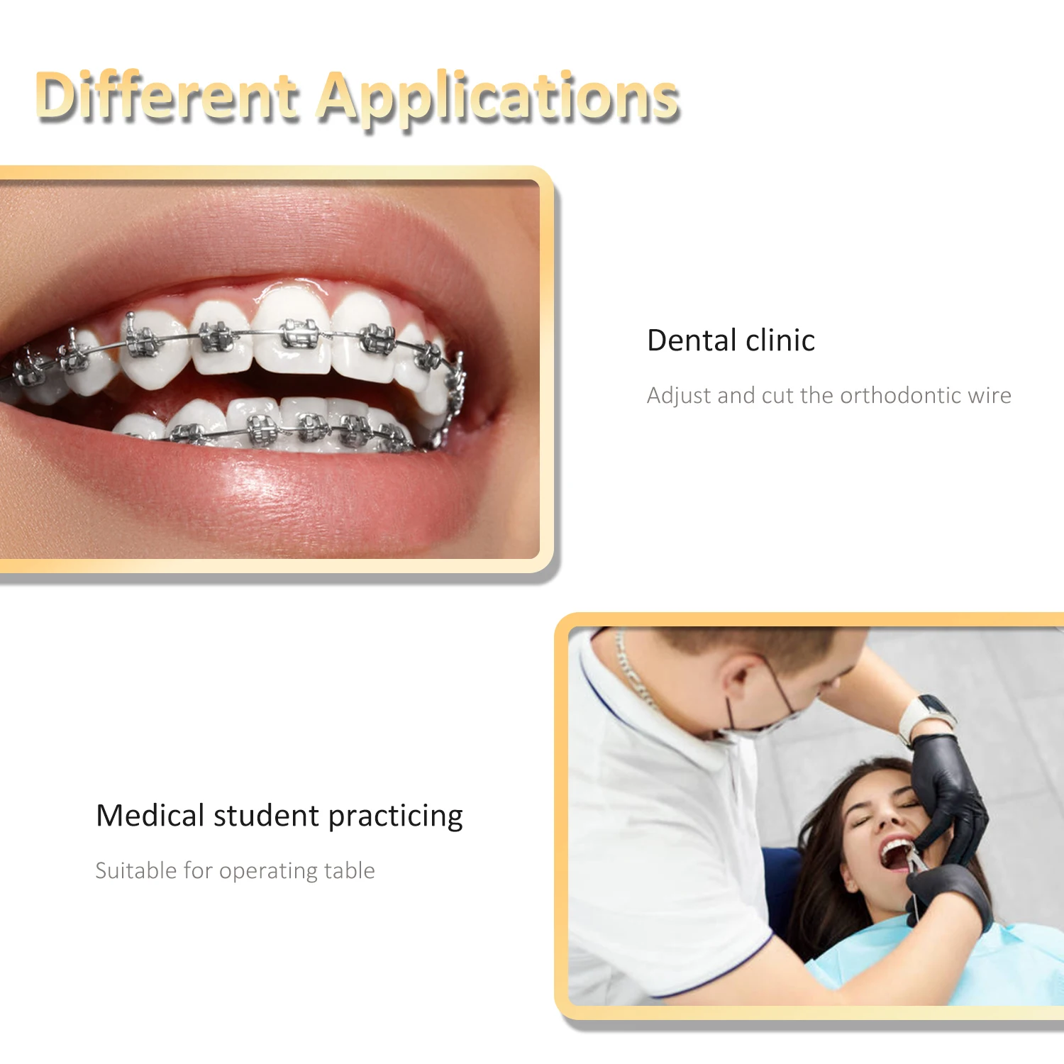 Estremità dentale NiTi Pinza piegatubi Pinza ortodontica Strumento Arco filo Distale Estremità Curva posteriore Pinza Strumento dentista in acciaio inossidabile