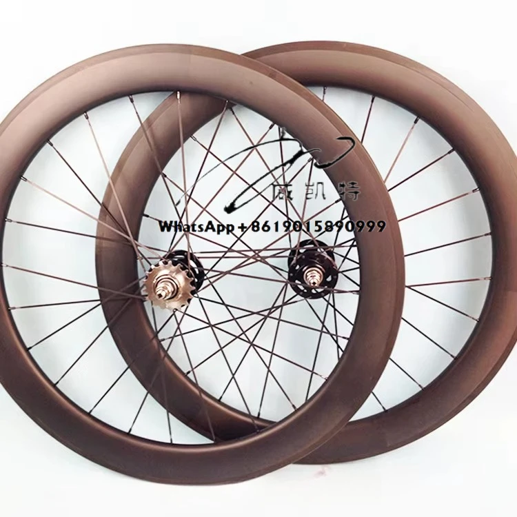 25 مللي متر عرض 60 عمق الكربون المسار دراجة عجلة أنبوبي مع Novatec الثابتة والعتاد 17 الأسنان محور 1432 المتحدث عجلة المسار #2