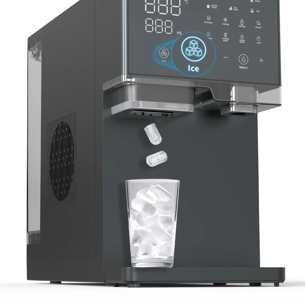 Cawolo Versatile Bullet Ice Makers Hot And Cold Water Dispenser Countertop Ice Maker Machine Portable Ice Maker Machine Home