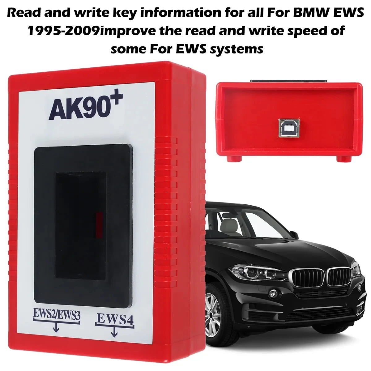 AK90+ For BMW AK90 Auto Key Programmer Key Code Read with EWS-4.3 4.4 IC Adapter For XPROG-M AK90 R270 EWS CAS 1995-2009