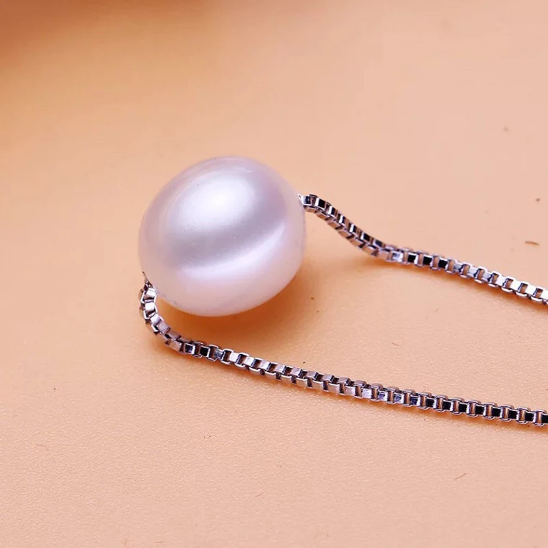Real 925 Silver Black Pearl Pendants For Women,freshwater Natural Pearl Necklace Bridesmaid Girls Wedding