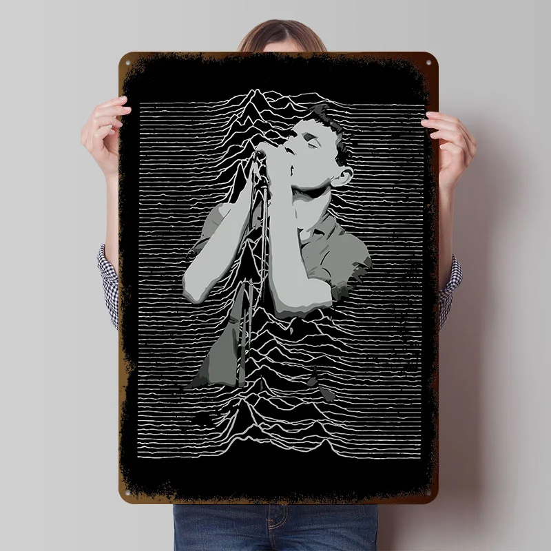 Joy Division - Unknown Pleasures Printing Poster Customized Retro Wall Art Vintage Metal Signs for Living Room Decoration House
