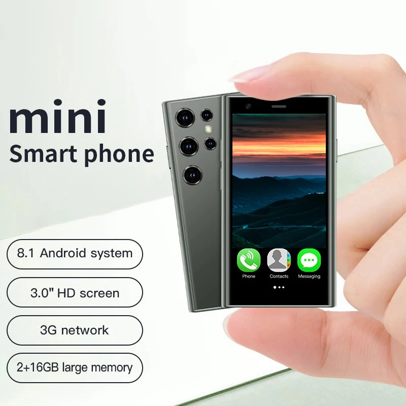 FUFFI S23 Pro Mini Smartphone Android Phone Face ID Portable 8.1 Mini celulare 3.0 Inch HD 2+16GB ROM 1000mAh Battery Cellphone