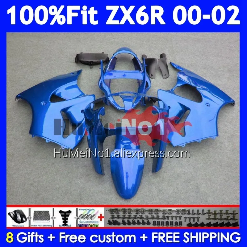 OEM Kit For KAWASAKI NINJA ZX 6R 636 600 CC 6 R 203No.24 Metal blue ZX-6R ZX636 ZX6R 00 01 02 2000 2001 2002 Injection Fairing