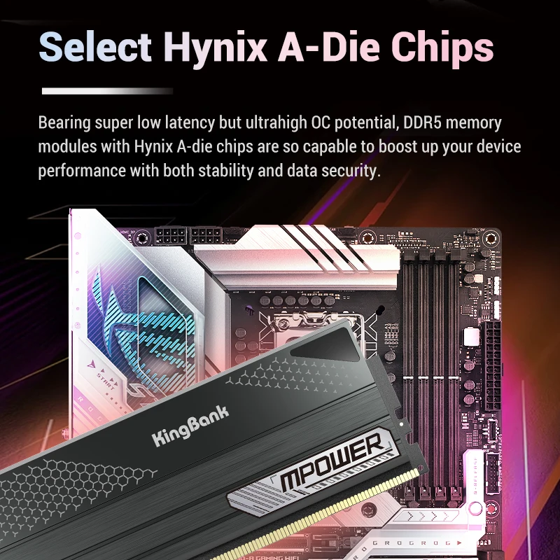 Kingbank-デスクトップメモリ、ddr5、16gb、16gb x 2、7600mhz、mower、cl36、288ピン、マイク、ecc dimm、ddr5 ram、hynix a、dieチップ、ハイパフォーマンス