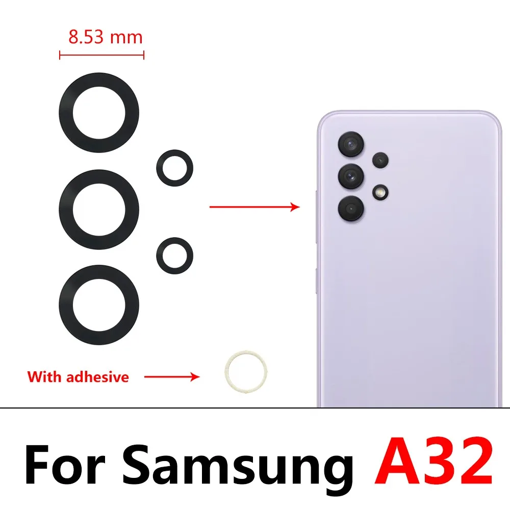 New Camera Glass Lens For Samsung Galaxy A01 A11 A21 A21S A31 A41 A51 A71 A12 A31S A42 A32 A52 A72 Back Camera Lens Replacement