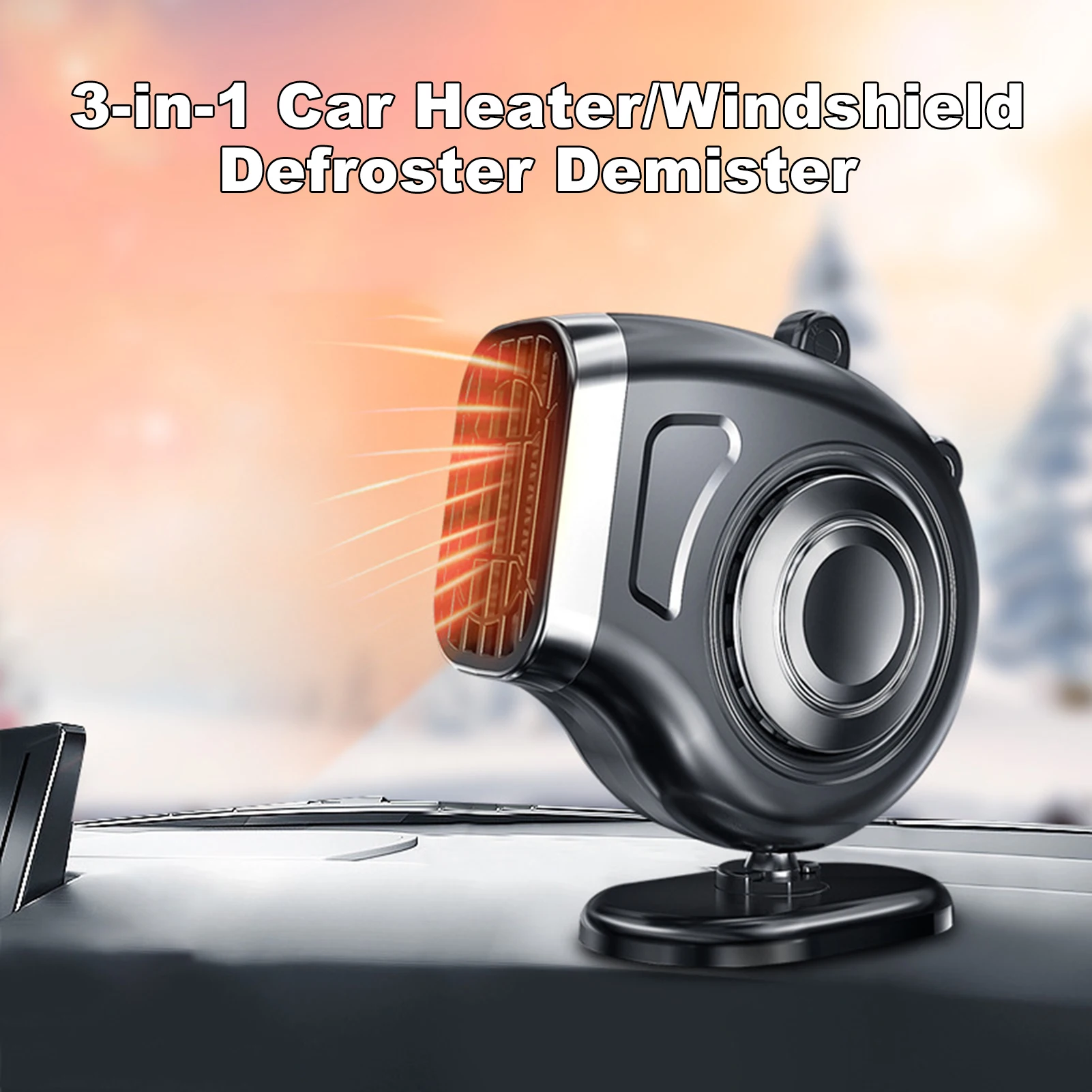 Car Heater 12V 120W Adjustable Auto Heater Fan Car Vehicle Dashboard Electric Heater Cooling Fan Window Windshield Demister