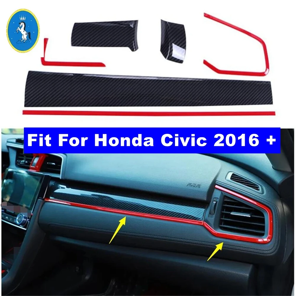 

Car Dashboard Central Control Instrument Panel Decoration Panel Cover Trim Fit For Honda Civic 2016 - 2020 Interior Accessories