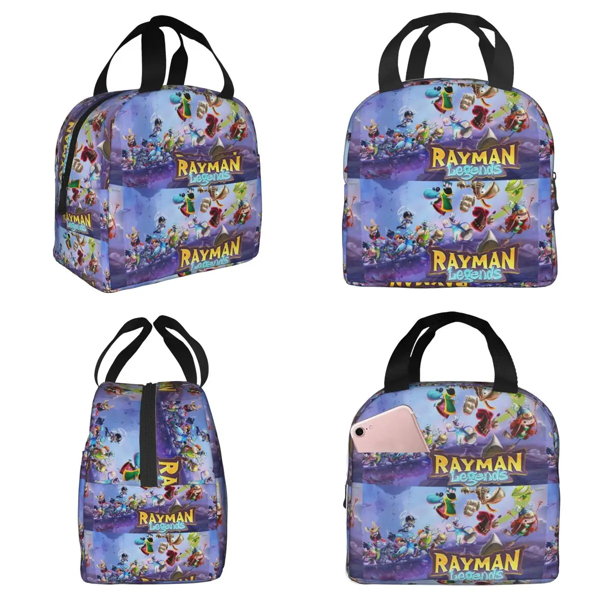 Cartoon Games Rayman Legends Isolierte Lunchtasche für Damen, Büro-Kühltasche, Thermo-Lebensmittelbox, auslaufsichere Lunchboxen, Behälter