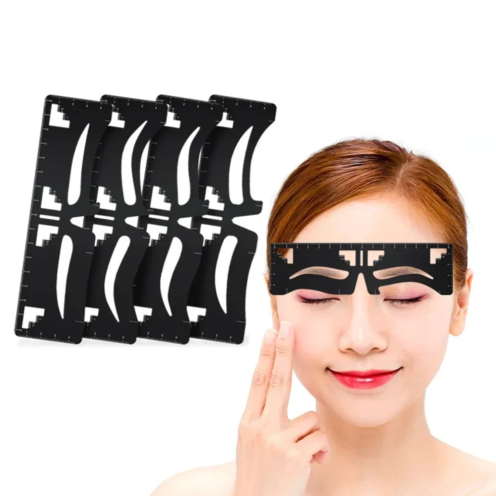 Reusable Metal Eyebrow Ruler Microblade Permanent Makeup Stencil Tattoo Cosmetic Shaping Measure Tool Easy To Use 1pcs