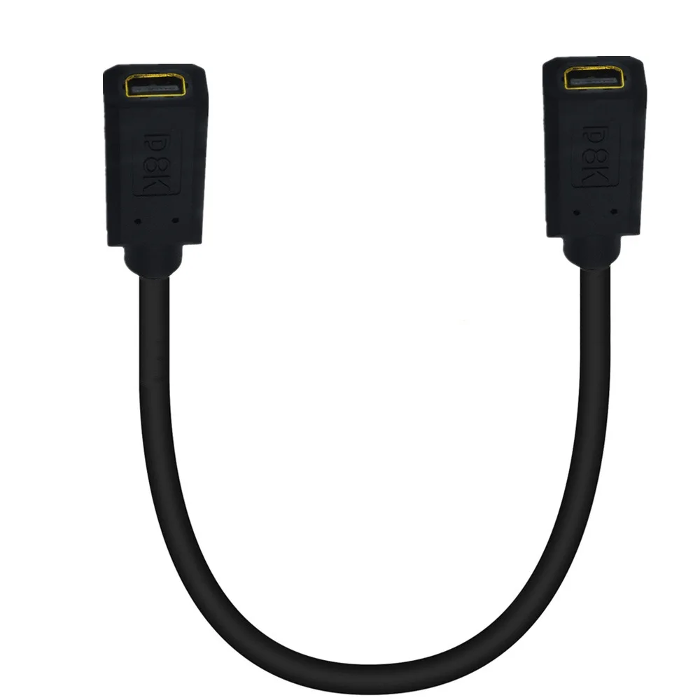 1.4 فولت 8K/60Hz 4K/144Hz دعم ميني ديسبلايبورت أنثى المقبس لوحة جبل إلى ميني ديسبلايبورت أنثى تمديد كابل-0.3 متر